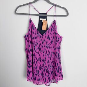 LAVENDER BROWN | NEW Leopard Print Fuchsia Black Cami Tank Top Women’s Size M